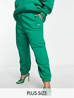 Nike Plus mini swoosh oversized high rise joggers in malachite green