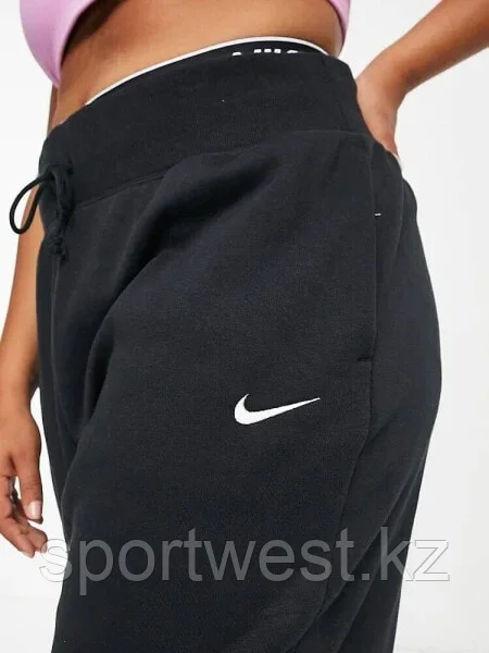 Nike Plus mini swoosh oversized high rise joggers in black and sail - фото 3 - id-p116163240