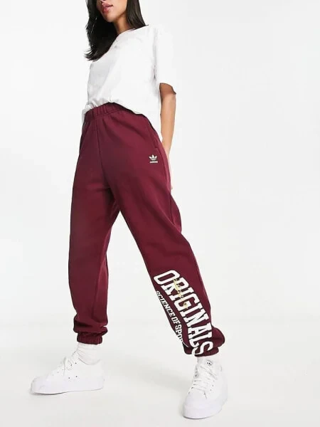 Adidas Originals collegiate joggers in burgundy - фото 1 - id-p116163257