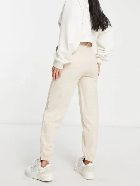 ASOS DESIGN Petite basic slim jogger in oatmeal marl - фото 2 - id-p116163299