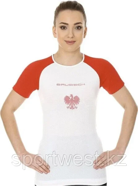 Brubeck Koszulka damska 3D Husar PRO z krótkim rękawem biało-czerwona r.L (SS12110) - фото 1 - id-p116164215