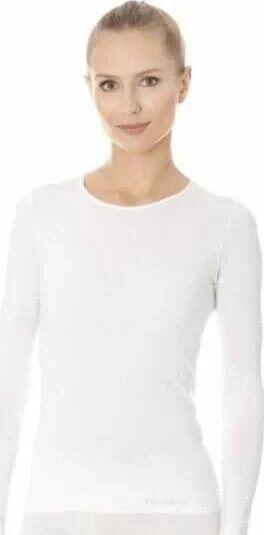 Brubeck LS00900A Koszulka damska z długim rękawem COMFORT COTTON biały XL - фото 1 - id-p116164218