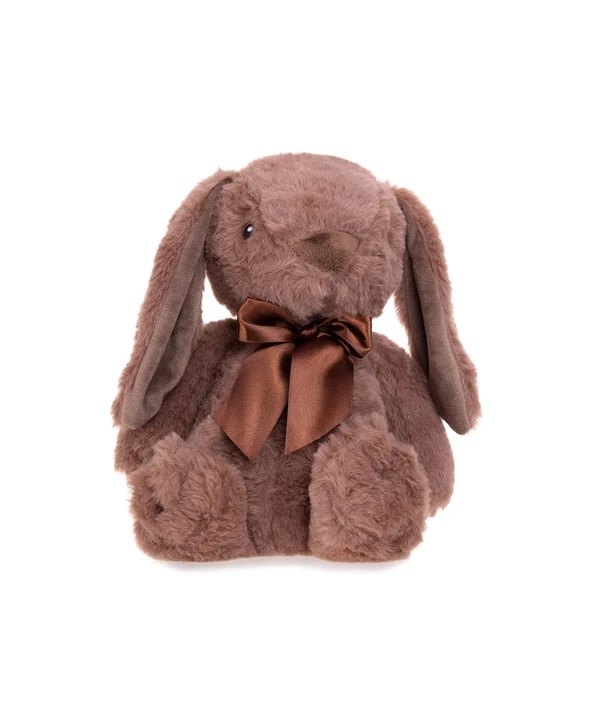 Мягкая игрушка Зайка Мокко кофейный с бантиком, 25 см Гулливер, фото 1