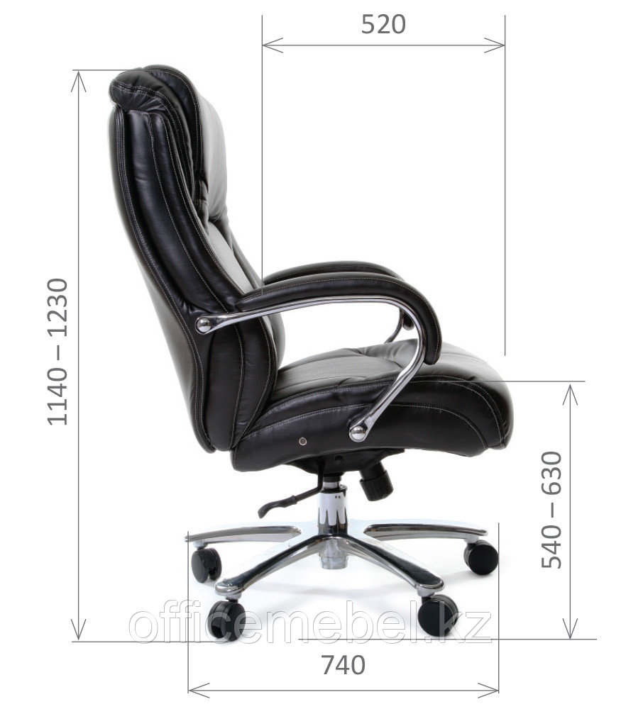 Кресло офисное для руководителя CHAIRMAN 402, натуральная кожа белая, чёрная - фото 6 - id-p116164682