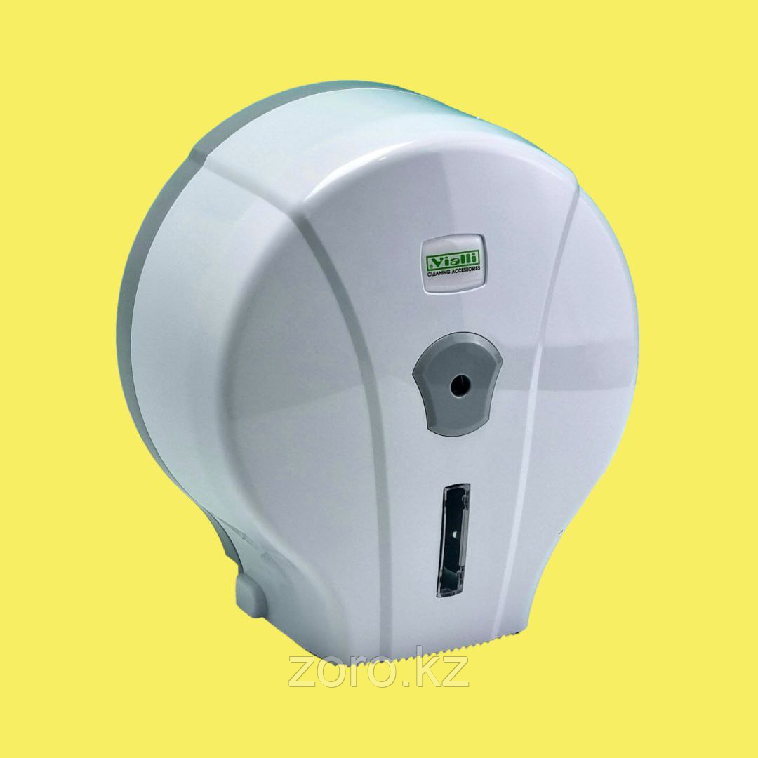 Диспенсер антивандальный для туалетной бумаги Джамбо Vialli пластиковый белый. MJ1 - фото 1 - id-p71393343