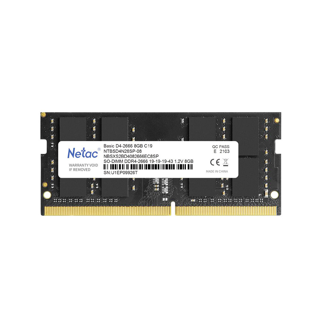 Модуль памяти для ноутбука Netac NTBSD4N32SP-08 DDR4 8GB - фото 1 - id-p116167091