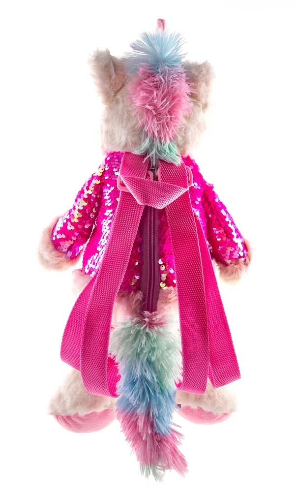 Мягкая игрушка Рюкзак Единорог с пайетками, бело-розовый, 40 см Гулливер - фото 3 - id-p116168510