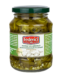 Перец Халапеньо Federici, маринованный резаный, 370 мл.