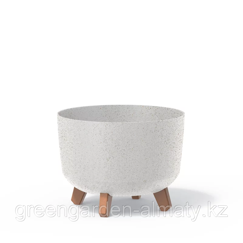 Горшок на деревянных ножках Gracia Beton Effect DGRL300W | Prosperplast