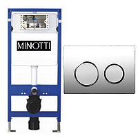 Инсталляция Minotti для унитаза c клавишей смыва Chrome