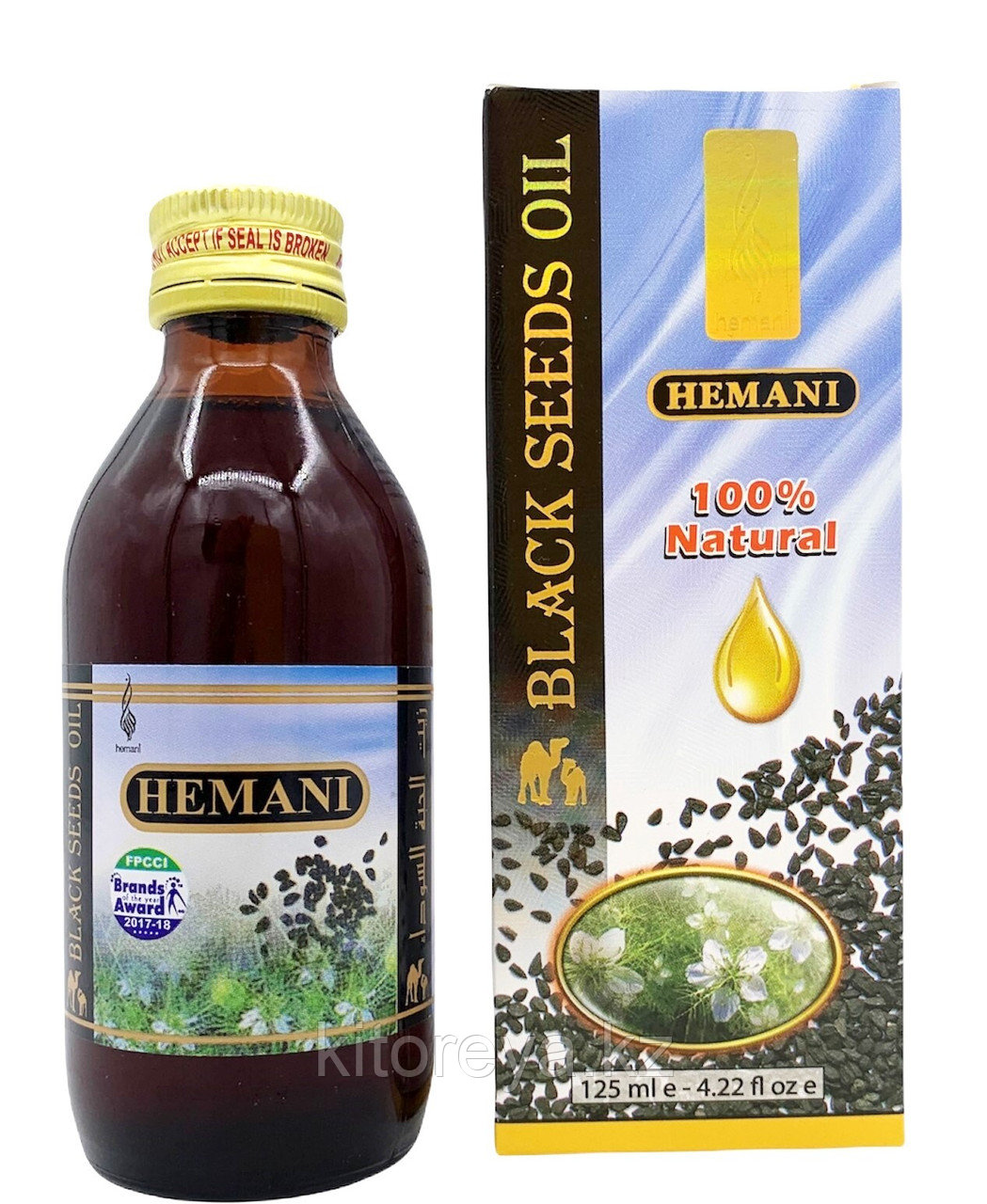 Натуральное масло черного тмина Black Seeds Oil Hemani 125 мл