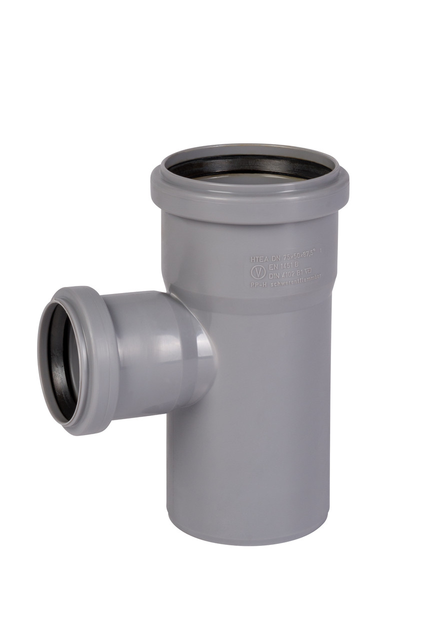 Тройник ПП для внутр. канализации HTEA 75/50x87°, Ger, фото 1