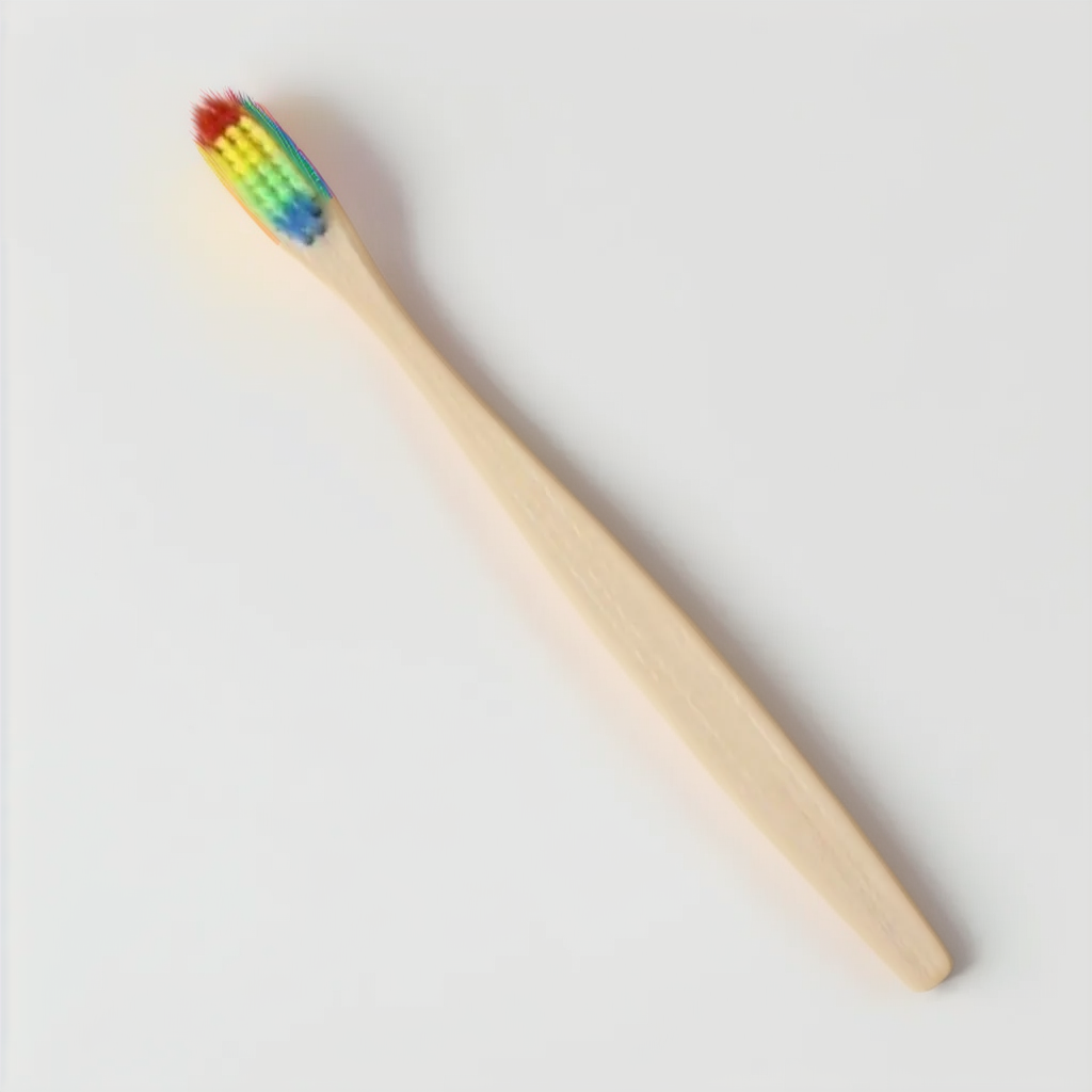 Бамбуковая зубная щетка радуга - фото 1 - id-p111861961