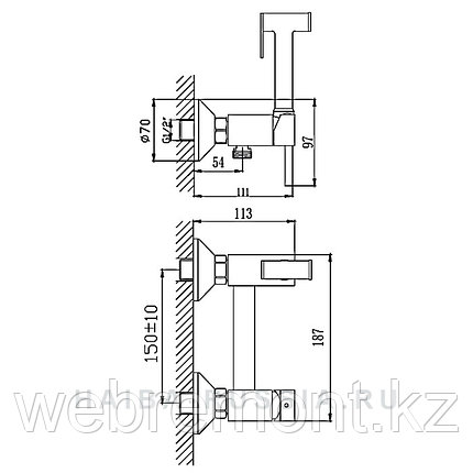 Смеситель с гигиеническим душем HAIBA HB5510 хром, фото 3