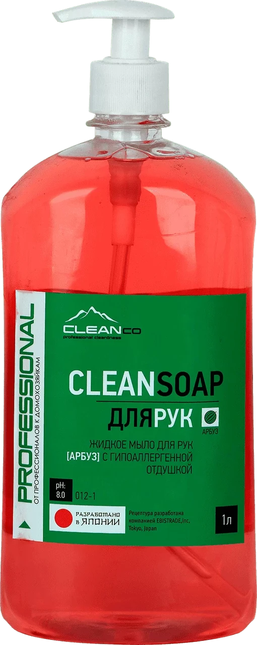 Жидкое мыло CleanCo "CLEANSOAP Арбуз", с дозатором, 1 литр - фото 1 - id-p116176418