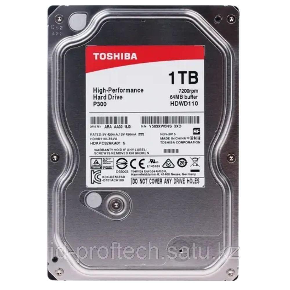 Жёсткий диск HDD 1Tb Toshiba P300 SATA6Gb-s 7200rpm 64Mb 3,5* HDWD110UZSVA