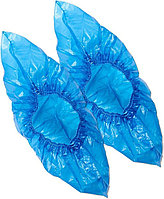 Бахилы полиэтиленовые (толщина 10, цвет синий), 100шт в уп