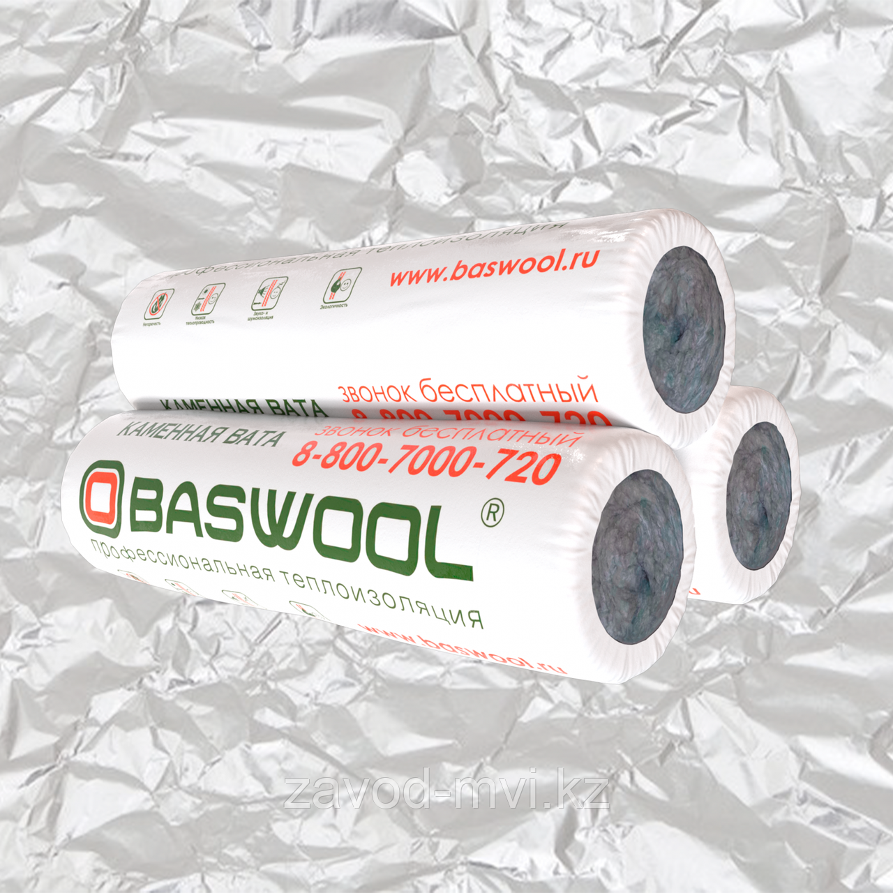 Мат прошивной Baswool МП(Ф)-100 (2000*1200*80, 0.192 куб.м)