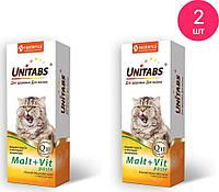 Юнитабс Malt+Vit паста с таурином для кошек, 120 мл