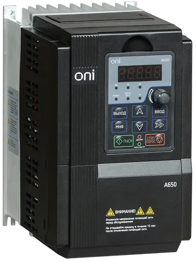 Преобразователь частоты A650 380В 3Ф 3.7kW 9.5А со встроенным тормозным модулем ONI