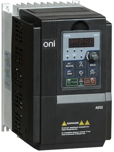 Преобразователь частоты A650 380В 3Ф 3.7kW 9.5А со встроенным тормозным модулем ONI - фото 1 - id-p116181149