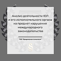 Анализ деятельности юридического лица и его исполнительного органа на предмет нарушения международного закон