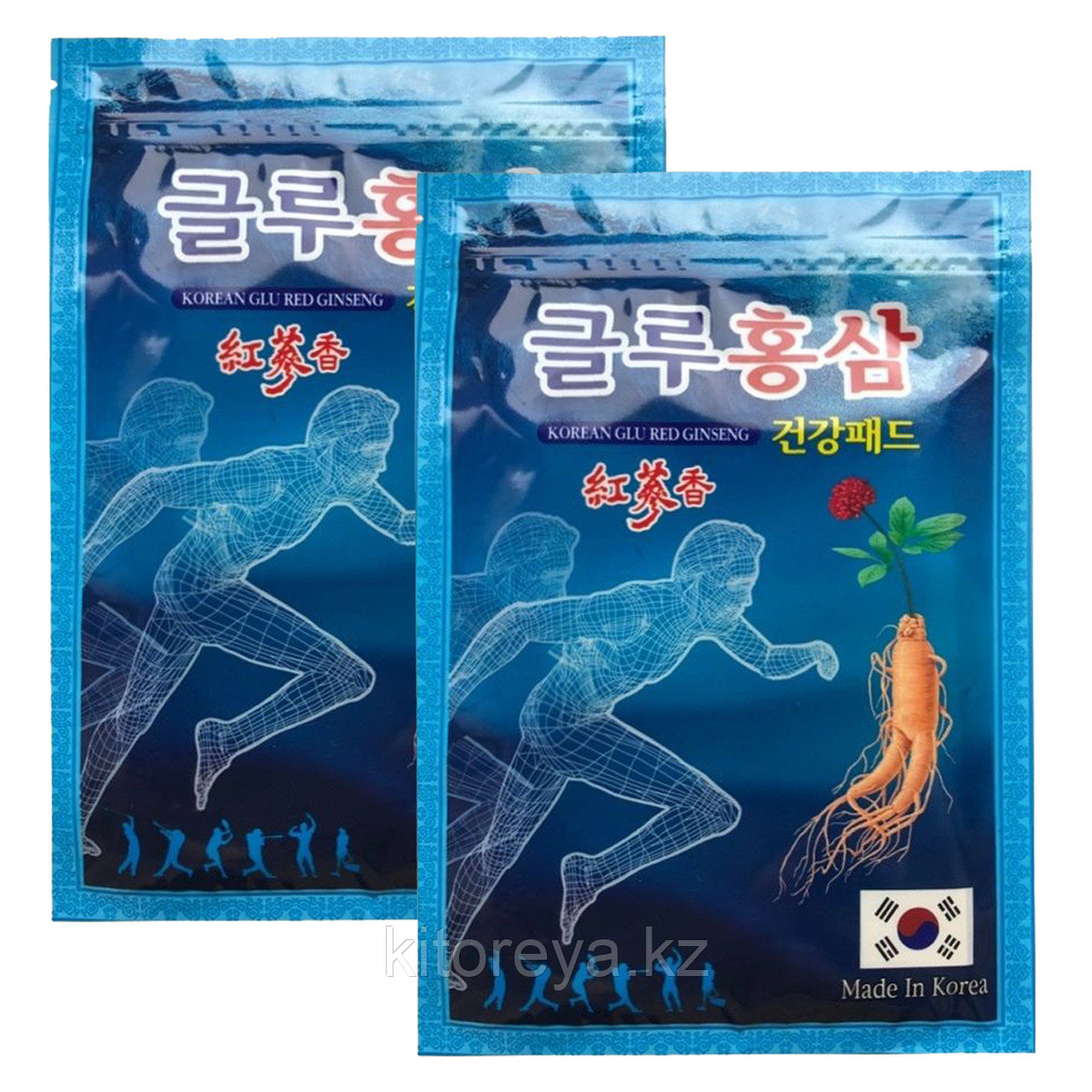 Корейский пластырь с красным женьшенем и глюкозамином Обезбаливающий (20 шт, Южная Корея) - фото 1 - id-p116182429