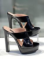 Стильные женские босоножки черного цвета. Качественная кожаная женская обувь.