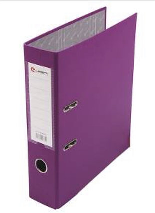 Папка-регистратор, А4, 80 мм, бумвинил/бумага, фиолетовый.  LAMARK, фото 2