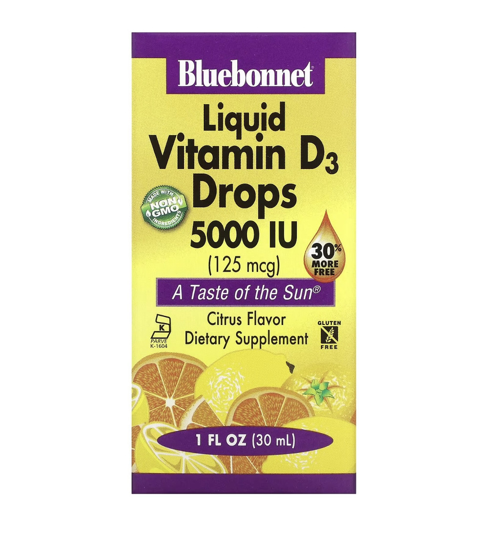 Bluebonnet витамин д3 в каплях 5000ме, 30мл - фото 1 - id-p116182871