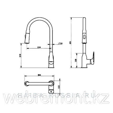 Смеситель для кухни с выдвижной лейкой HAIBA HB73816 хром, фото 2