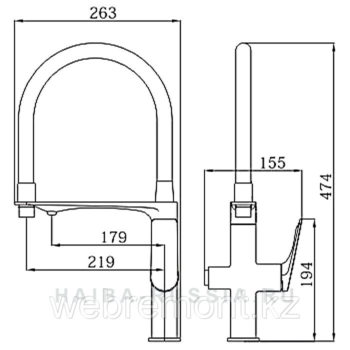 Смеситель для кухни со встроенным фильтром HAIBA HB76816 хром - фото 2 - id-p116182911