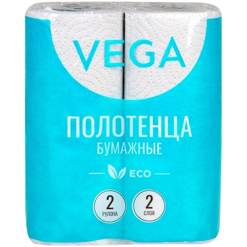 Полотенца бумажные "Vega", эконом, 2-слойные, 12 м/рул., 2 рул/упак