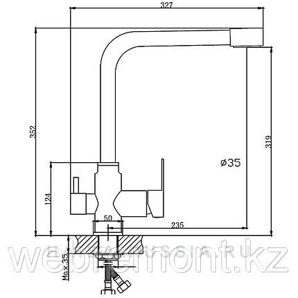 Смеситель для кухни со встроенным фильтром HAIBA HB76802 сталь, фото 2