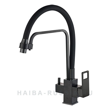 Смеситель для кухни со встроенным фильтром HAIBA HB76615-7 черный, фото 2