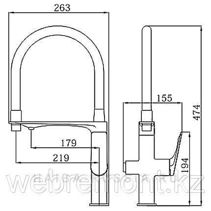 Смеситель для кухни со встроенным фильтром HAIBA HB76816-7 черный, фото 3