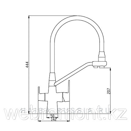 Смеситель для кухни со встроенным фильтром HAIBA HB76855-7 черный, фото 3