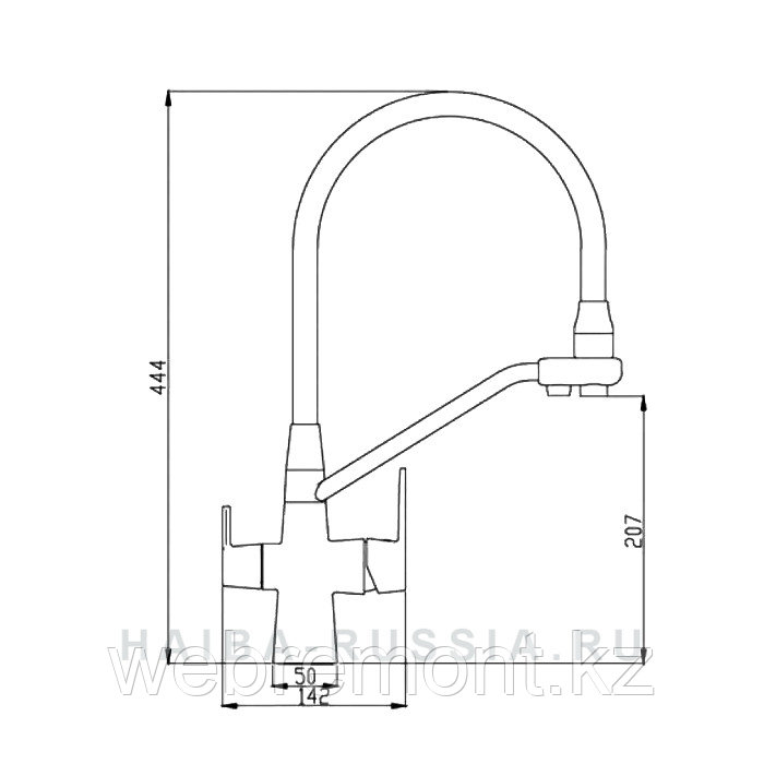 Смеситель для кухни со встроенным фильтром HAIBA HB76855-7 черный - фото 2 - id-p116183028