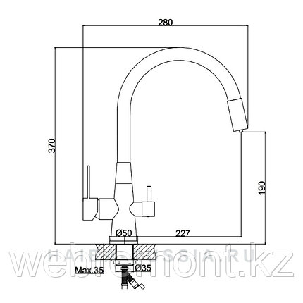 Смеситель для кухни со встроенным фильтром HAIBA HB76859-7 черный, фото 3