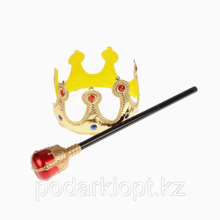 Карнавальный набор «Царский», 2 предмета: корона, скипетр - фото 1 - id-p116187976