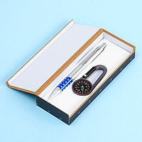 Набор подарочный 2в1 (ручка, карабин-компас) микс