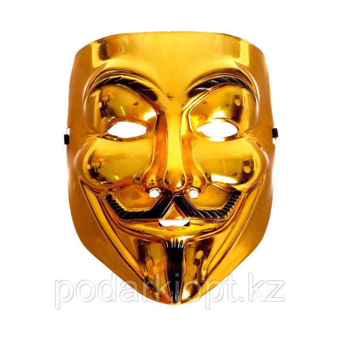 Карнавальная маска «Гай Фокс», цвет золото - фото 1 - id-p116189987