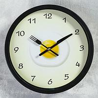 Часы настенные, серия: Кухня, "Яичница", плавный ход, d-23 см