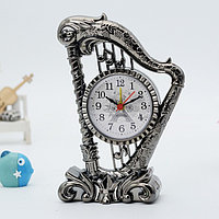 Часы - будильник настольные "Арфа", дискретный ход, циферблат d-6.5 см, 19 х 14 см, АА
