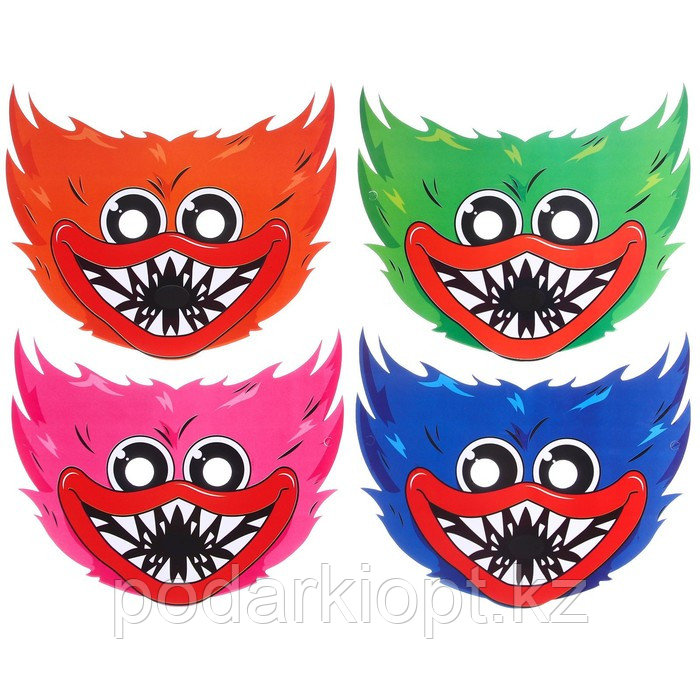 Набор карнавальных масок, 4 штуки, Монстры - фото 2 - id-p116190990