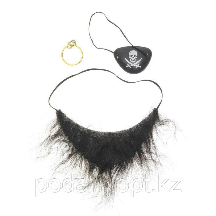 Набор пирата: борода, наглазник, клипса - фото 1 - id-p116189259