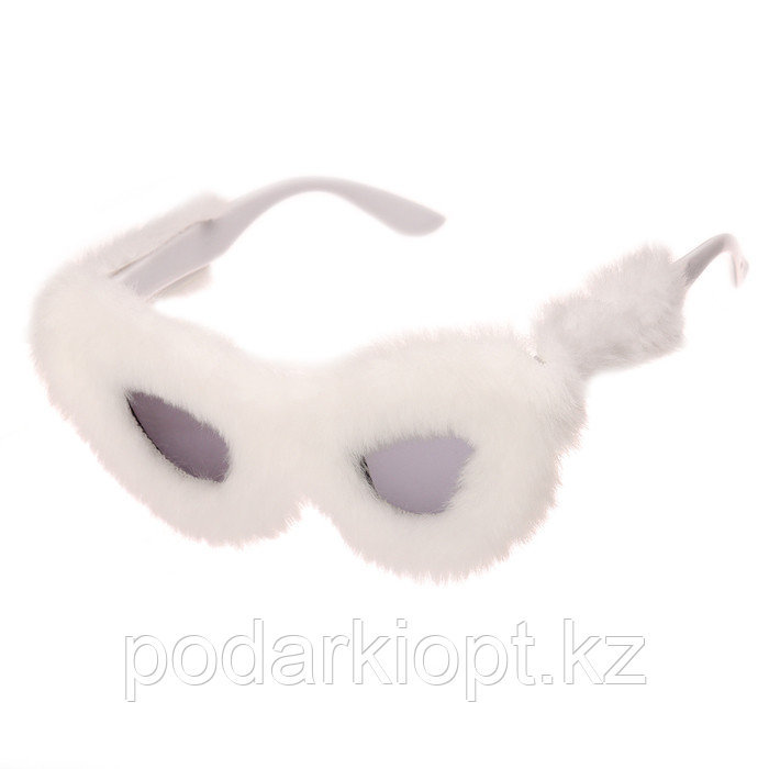 Карнавальные очки «Меховые», цвет белый - фото 1 - id-p116192829