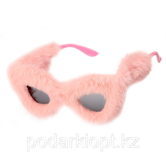 Карнавальные очки «Меховые», цвет розовый - фото 1 - id-p116192844