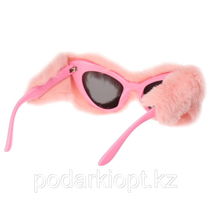 Карнавальные очки «Меховые», цвет розовый - фото 3 - id-p116192844