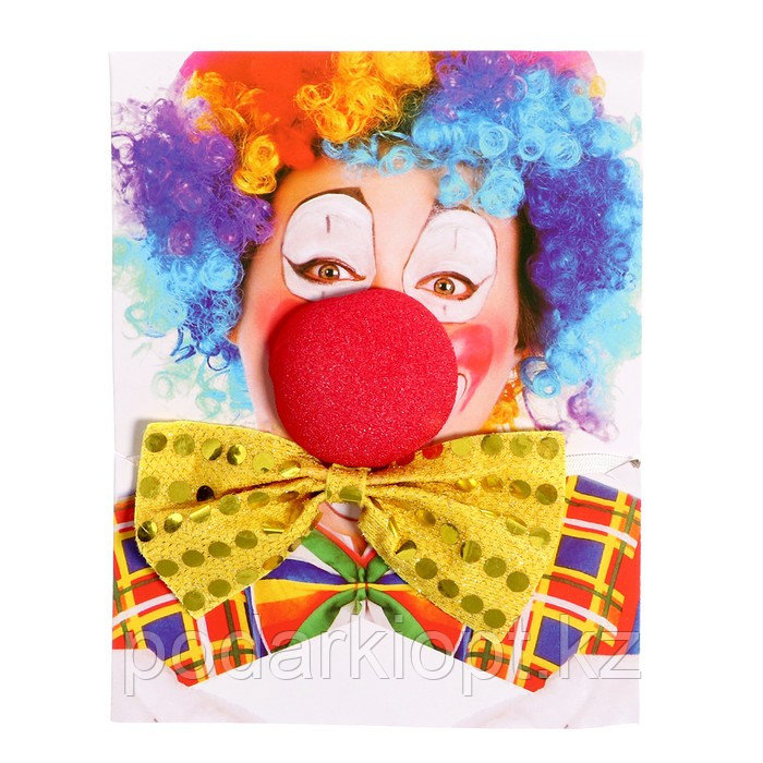 Карнавальный набор «Клоун», 2 предмета: нос, бабочка - фото 2 - id-p116191924